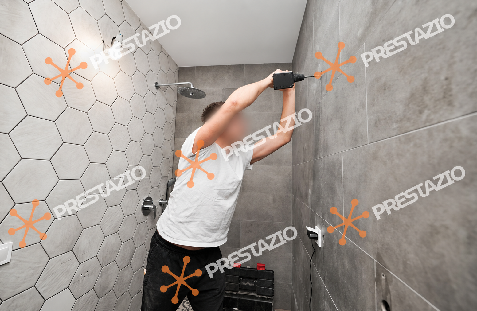 Plan d'implantation d'une salle de bain réalisé par Prestazio