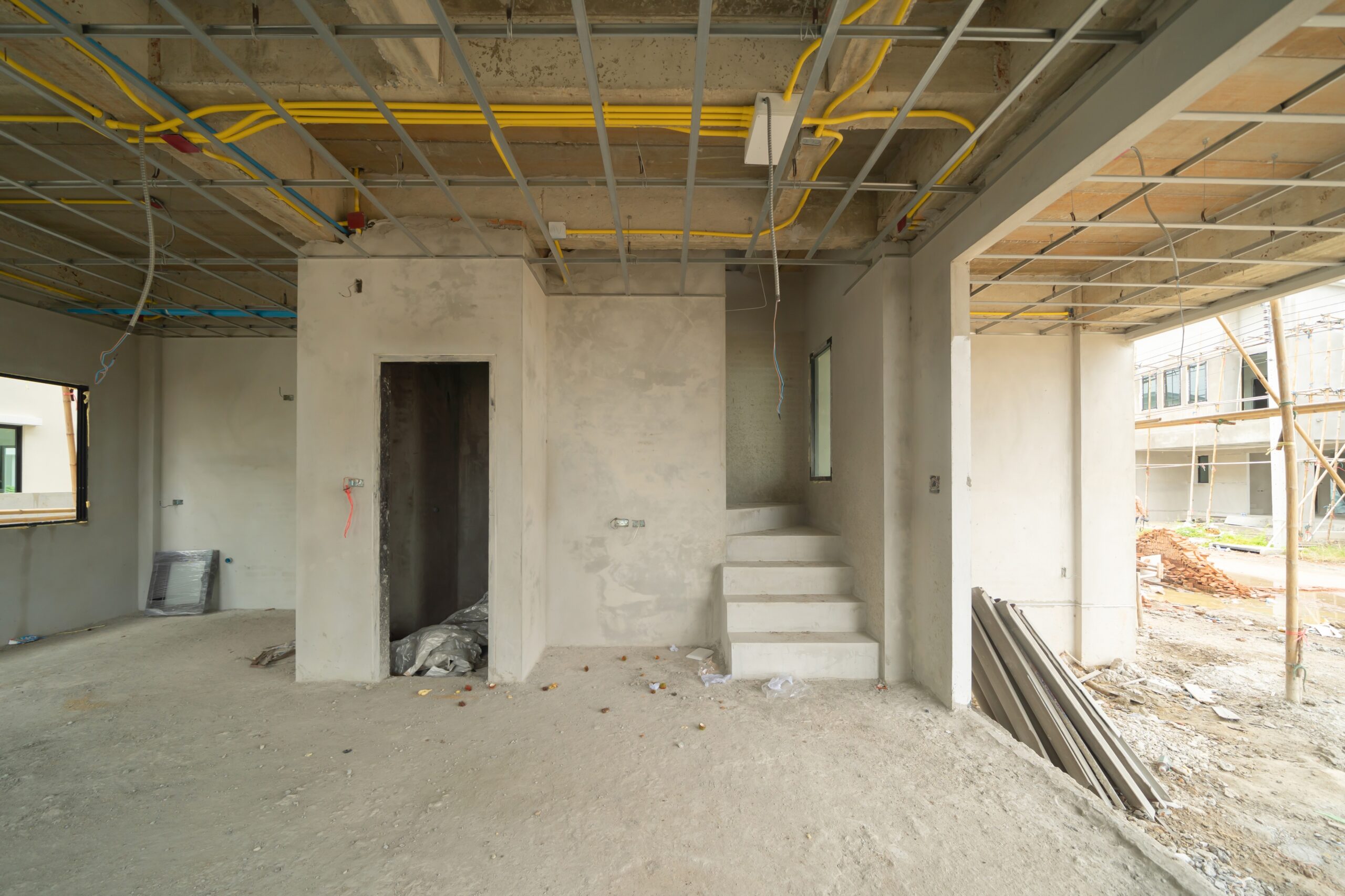 Pièce vide en cours de construction
