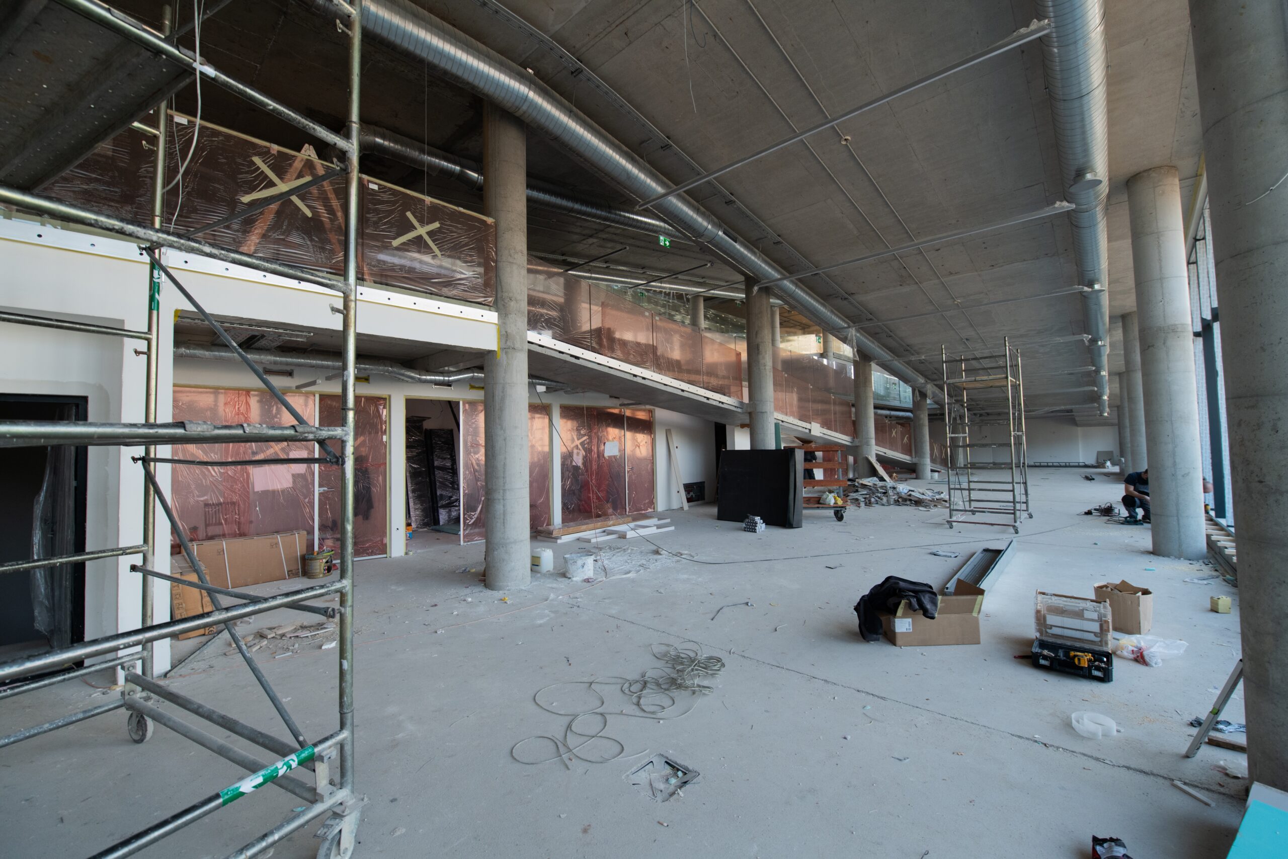 Chantier d’aménagement de bureaux à Sidi Maarouf, Casablanca, par Prestazio